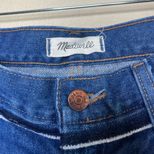 Load image into Gallery viewer, Size 30 Madewell Retro Crop Bootcut Jeans: Knee-Rip Edition
