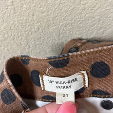 Load image into Gallery viewer, Size 27 Madewell Leopard Dot 10” High Rise Skinny Jeans Tan &amp; Black

