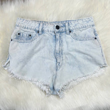 Load image into Gallery viewer, Sz 27 BDG Urban Outfitters Super High Rise Dolphin Light Denim Cheeky Cut Off Shorts
