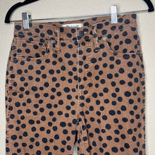 Load image into Gallery viewer, Size 27 Madewell Leopard Dot 10” High Rise Skinny Jeans Tan &amp; Black
