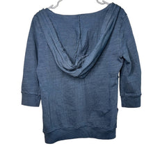 Load image into Gallery viewer, Small Free People Blue Distressed Crop Hoodie
