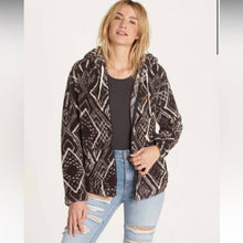 Load image into Gallery viewer, Medium Billabong Black Gray Over Head Butter Fleece Zip Up Jacket

