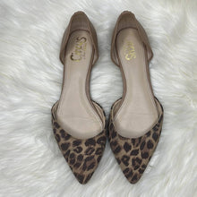 Load image into Gallery viewer, Size 7.5 Sam Edelman Nude &amp; Leopard Pointy Toe Ballet Flats
