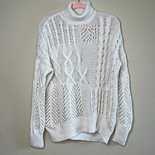 Load image into Gallery viewer, XS Athleta Ivory Wool Cashmere Cable Knit Turtle Neck Sweater Top
