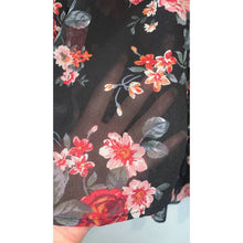 Load image into Gallery viewer, Small American Rag Sheer Black Floral Tunic
