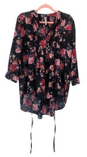 Load image into Gallery viewer, Small American Rag Sheer Black Floral Tunic
