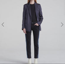 Load image into Gallery viewer, Rag &amp; Bone Dre Low-Rise Ankle Slim Boyfriend Black With Blue Stripe
