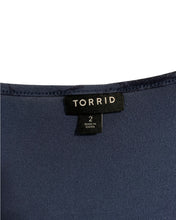 Load image into Gallery viewer, Torrid | BLUE FLORAL BELL SLEEVE JERSEY SKATER DRESS
