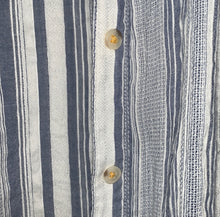 Load image into Gallery viewer, Anthropologie Pilcro And The Letterpress Blue Stripe Embroidered Button Up

