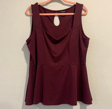 Load image into Gallery viewer, Torrid Plum Ponte Peplum Sleeveless Top
