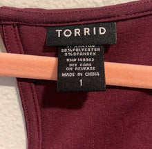 Load image into Gallery viewer, Torrid Plum Ponte Peplum Sleeveless Top
