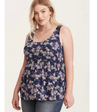 Load image into Gallery viewer, Torrid | Floral Crochet Trim Babydoll Top
