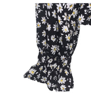 Load image into Gallery viewer, Small H&amp;M Black Daisy Floral Smock Crop Top
