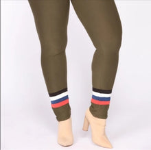 Load image into Gallery viewer, Fashion Nova | Olive Green Stripe Joggers
