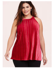 Load image into Gallery viewer, Torrid | RED VELVET PLEATED GODDESS TANK
