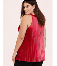 Load image into Gallery viewer, Torrid | RED VELVET PLEATED GODDESS TANK
