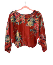 Load image into Gallery viewer, Flying Tomato Boho Orange Floral Kimono Wrap Top
