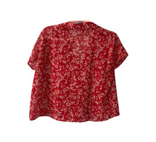 Load image into Gallery viewer, Vintage Victorias Secret Y2K Red Floral Crop Top Button Up
