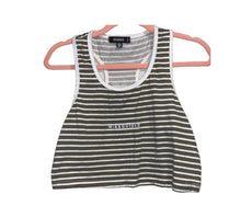 Load image into Gallery viewer, Missguided Olive Green and White Crop Tank Top
