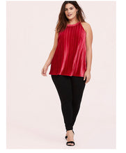 Load image into Gallery viewer, Torrid | RED VELVET PLEATED GODDESS TANK
