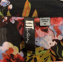 Load image into Gallery viewer, Kut From The Kloth Black Floral Button Up Blouse
