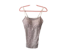 Load image into Gallery viewer, Vince Camuto Beige &amp; White Rose Gold Leopard Fitted Cami
