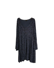 Load image into Gallery viewer, Torrid | BLUE FLORAL BELL SLEEVE JERSEY SKATER DRESS
