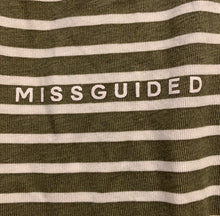 Load image into Gallery viewer, Missguided Olive Green and White Crop Tank Top
