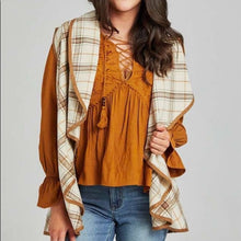 Load image into Gallery viewer, Size Small Altar’d State Gary Plaid Clinton Waterfall Vest
