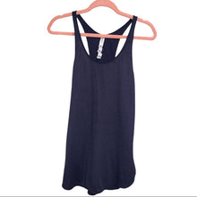Load image into Gallery viewer, Medium Lululemon Navy Blue &amp; Thin Gold Stripe Tank Top
