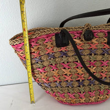 Load image into Gallery viewer, Colorful Beach Ratan Wicker Tote Bag

