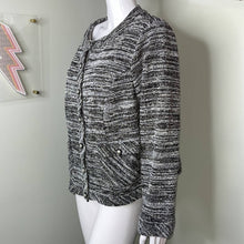 Load image into Gallery viewer, 1X Karl Lagerfeld Paris Black White Heather Button Up Jacket
