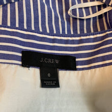 Load image into Gallery viewer, Size 6 J. Crew Garratt Tiered Ruffle Striped Cotton Poplin Maxi Dress

