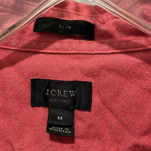 Load image into Gallery viewer, Medium J. Crew Men’s Red Cotton Oxford Long Sleeve Button Up Shirt
