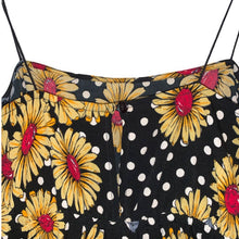 Load image into Gallery viewer, Sz 4 ASOS Black &amp; White Polka Dot Sunflower Jump Suit
