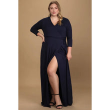 Load image into Gallery viewer, Size Large Lulus Garden District Navy Blue Wrap Maxi Dress
