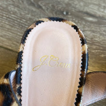Load image into Gallery viewer, Size 9.5 J. Crew Penny Ankle-Strap Sandals In Leopard Calf Hair
