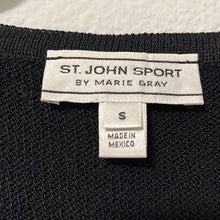 Load image into Gallery viewer, Small St. John Sport By Marie Gray Black Wool V-Neck Sleeveless Sweater Top
