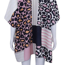 Load image into Gallery viewer, One Size Marcus Adler NWOT Navy Pink Cream &amp; Yellow Leopard Print Patchwork Kimono
