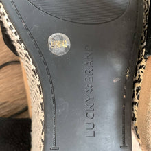 Load image into Gallery viewer, Size 10 Lucky Black Espadrille Strappy  Sandal Wedge
