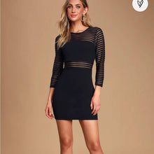 Load image into Gallery viewer, Size XXS Lulus Perfect Mesh Black Bodycon Dress
