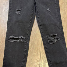 Load image into Gallery viewer, Size 2 Short American Eagle Black Denim Distressed Skinny Jeans
