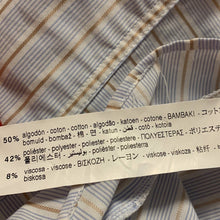 Load image into Gallery viewer, Size Medium Zara Blue Gold &amp; White Stripes Hooded Cotton Long Sleeve Top
