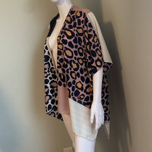 Load image into Gallery viewer, One Size Marcus Adler NWOT Navy Pink Cream &amp; Yellow Leopard Print Patchwork Kimono

