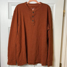 Load image into Gallery viewer, Size XL Tall Eddie Bauer Mens Big &amp; Tall Burnt Orange 3 Button Front Long Sleeve Thermal Top
