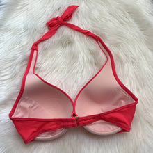 Load image into Gallery viewer, Size 34DD Victoria’s Secret Hot Pink Coral Swim Suit Halter Top
