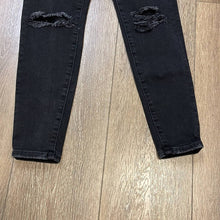 Load image into Gallery viewer, Size 2 Short American Eagle Black Denim Distressed Skinny Jeans
