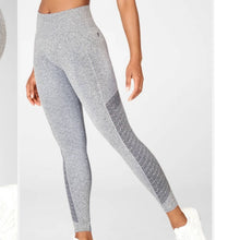 Load image into Gallery viewer, Size Small Fabletics Heather Gray Sync High-Waisted Perforated 7/8

