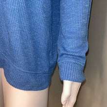 Load image into Gallery viewer, Large Jack By BB Dakota Blue Creature of Comfort Rib Knit Cowl Neck Shirt
