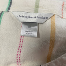 Load image into Gallery viewer, XL Cristopher &amp; Banks Colorful Striped Button Shoulder Linen Top
